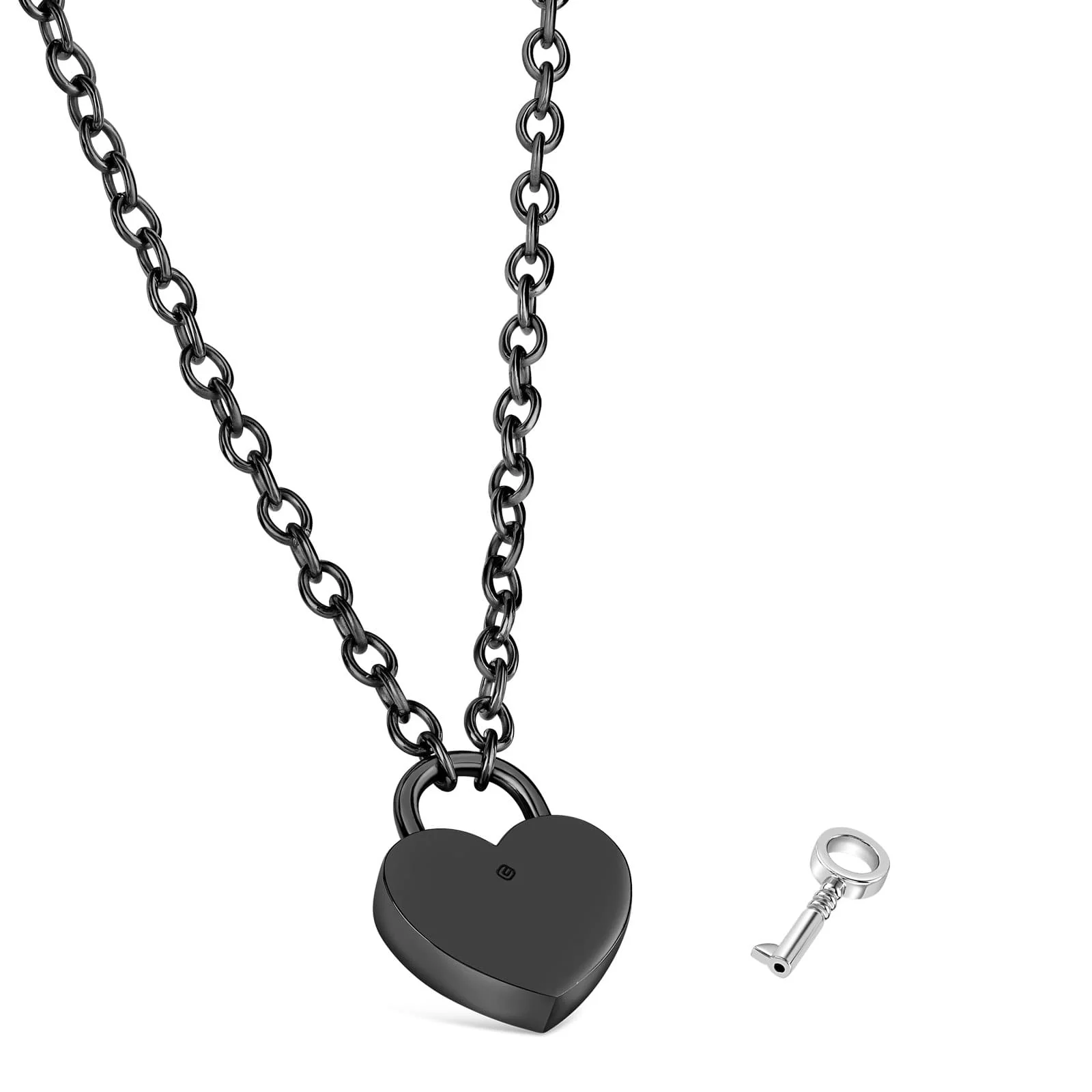 Chain Necklace with Heart Lock - Image 7