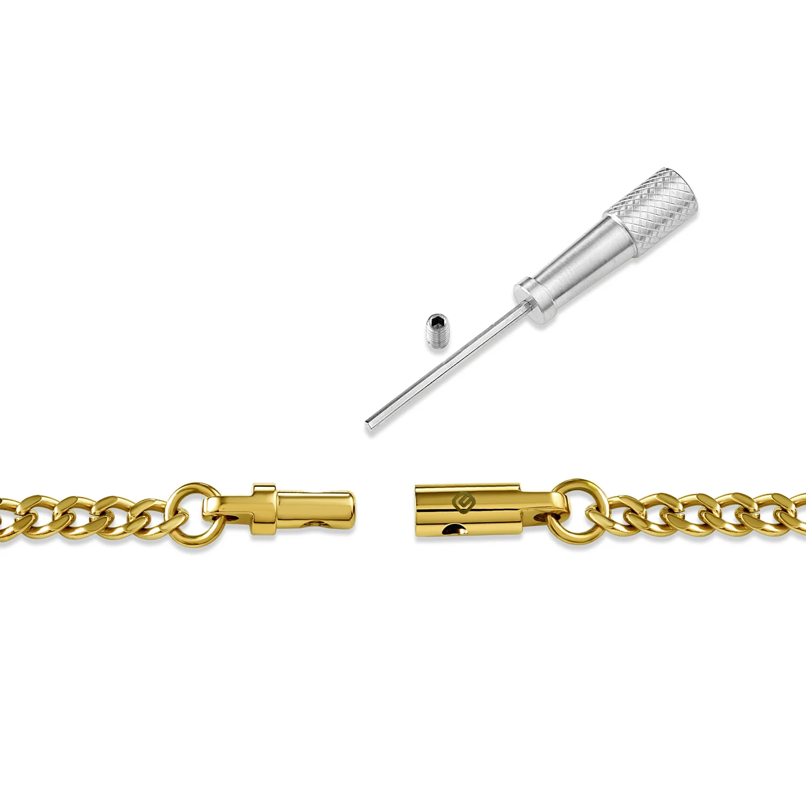 Chain Necklace with Locking Clasp - Titanium - Image 10