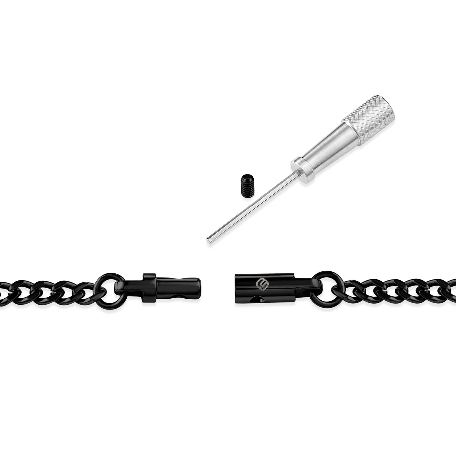 Chain Necklace with Locking Clasp - Titanium - Image 7