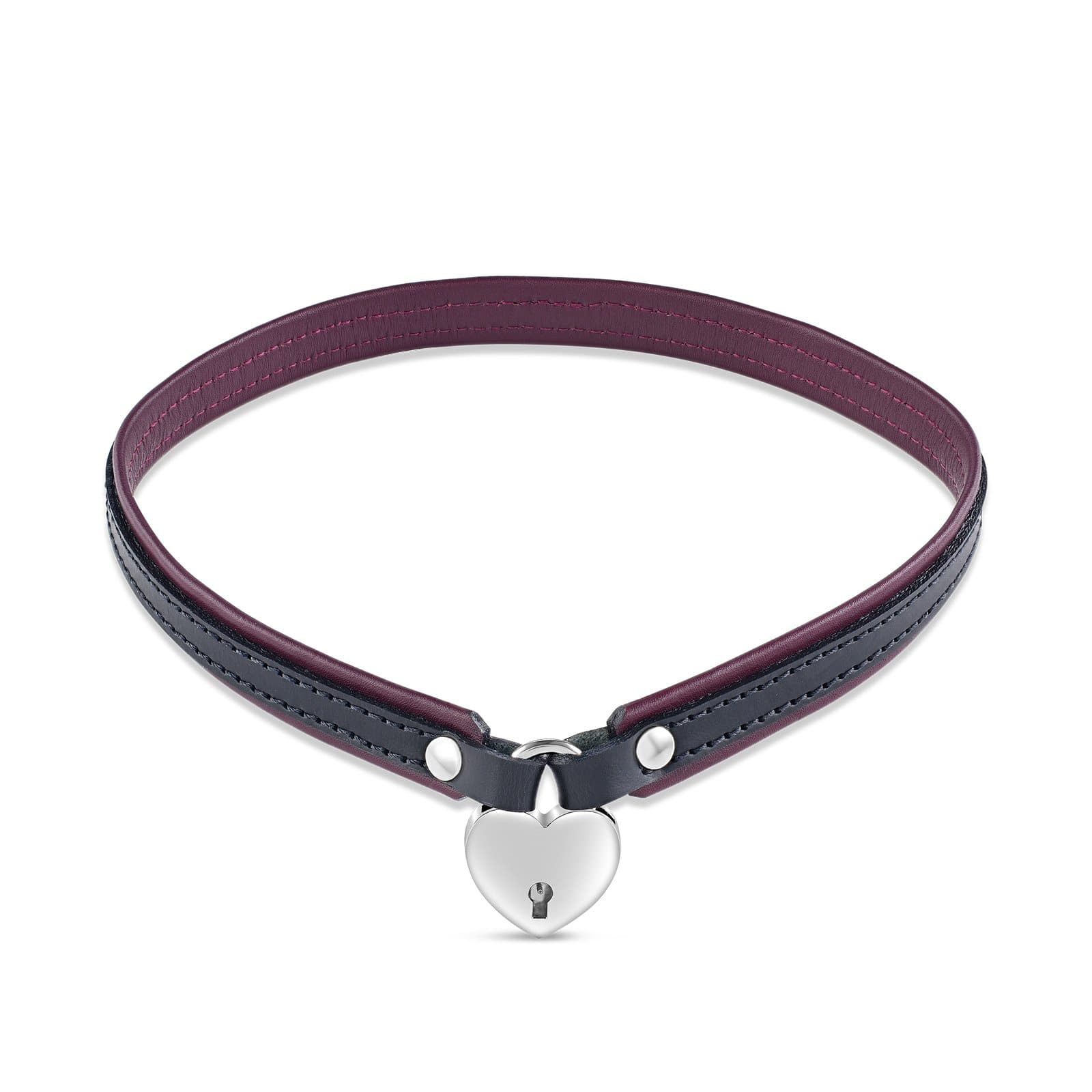 Leather Day Collar with Heart Lock - Image 5