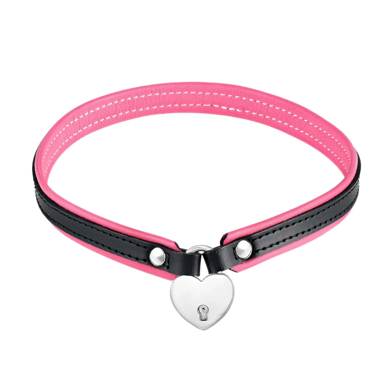 Leather Day Collar with Heart Lock - Image 6