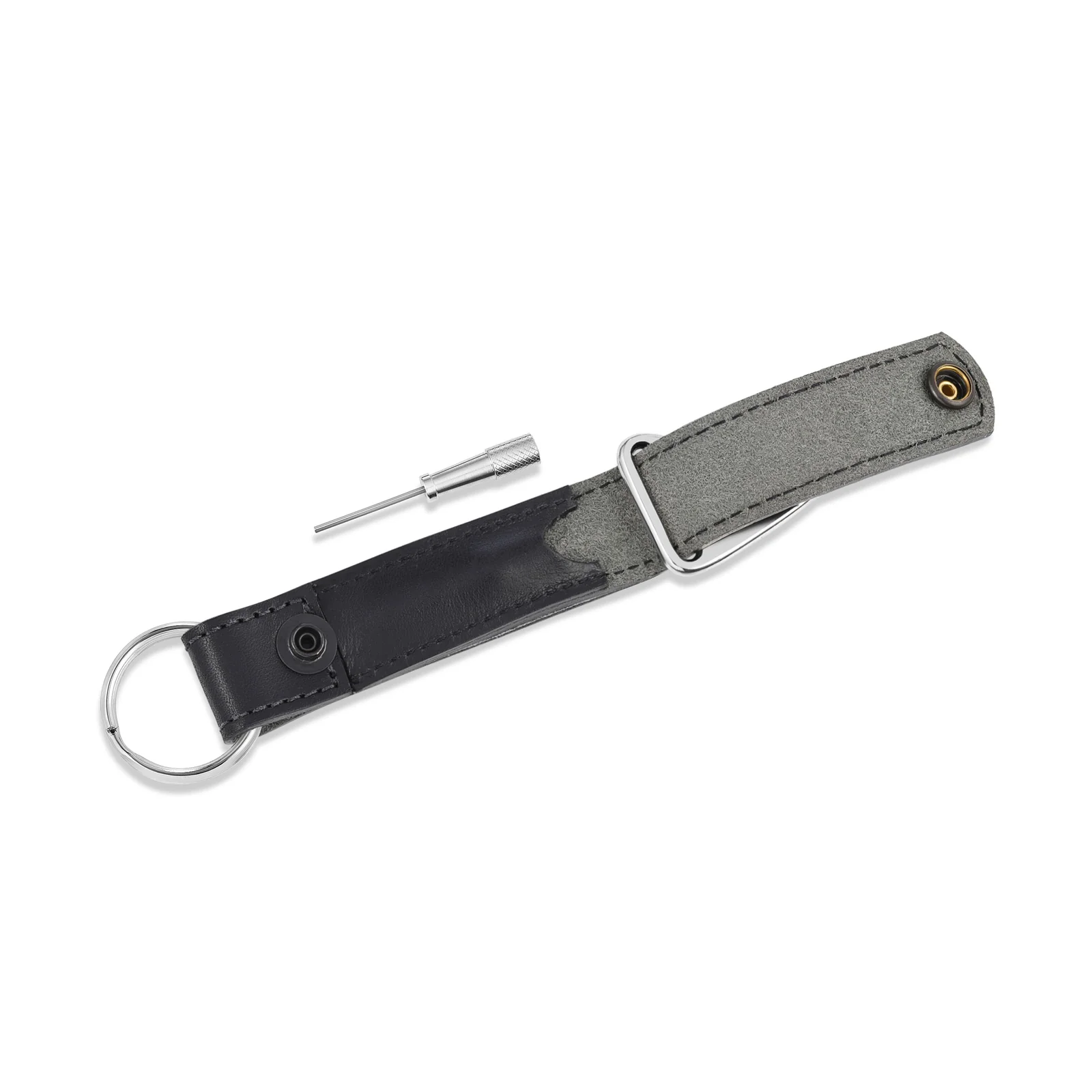 Leather Master Key Ring with Clip - Image 3