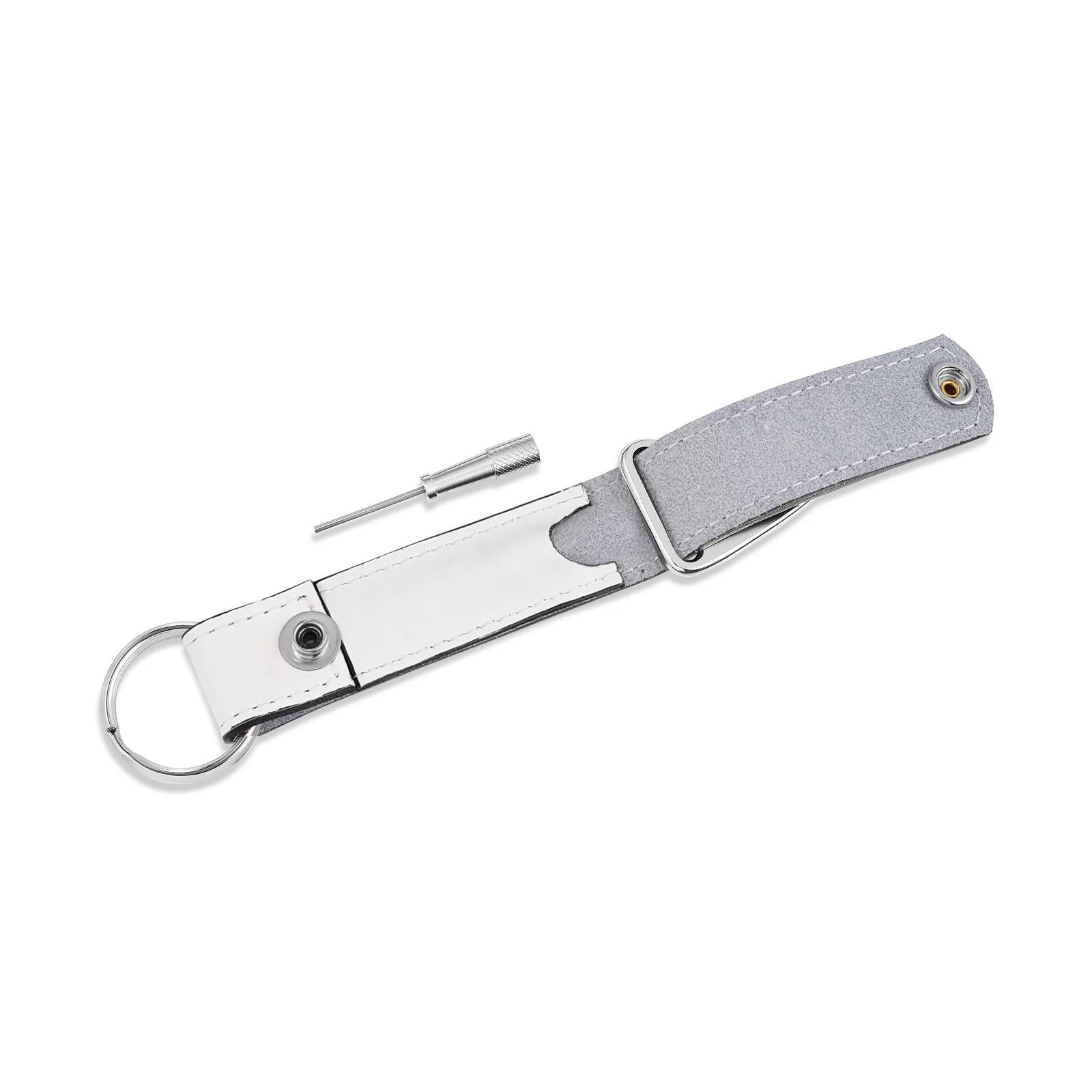 Leather Master Key Ring with Clip - Image 9