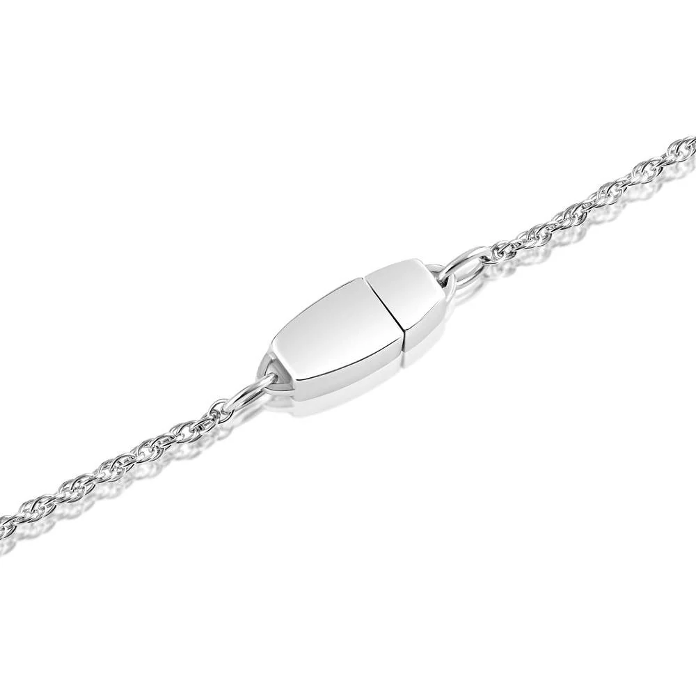 Locking Sterling Silver Fine Rope Chain Necklace - Image 3