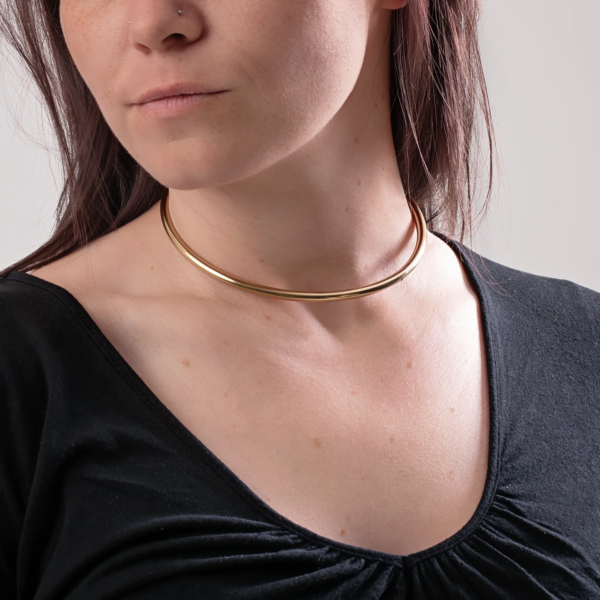 Thin Eternity Collar - Titanium - Gold - Image 3