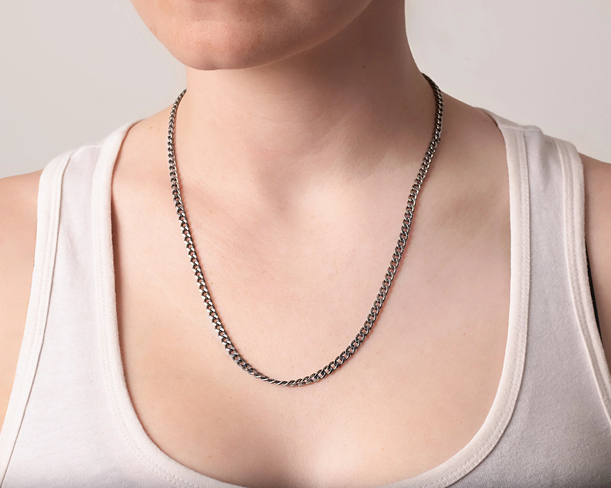 Titanium Chain Necklace with Mini Locking Clasp - Image 5